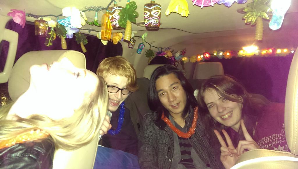 singingSideCar's tweet photo. Celebrating 21 year old birthday, this group hailed @Sidecar and karaoked Rudolph the rednose reindeer. #LuauExpress http://t.co/65DTe6Ya4c