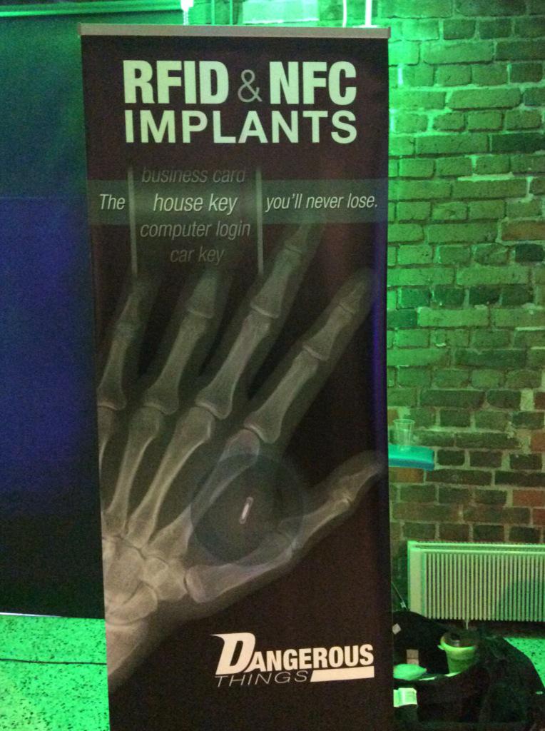 RFID &amp; NFC implants by #Dangerous Things at #bhsummit Helsinki Super interesting.