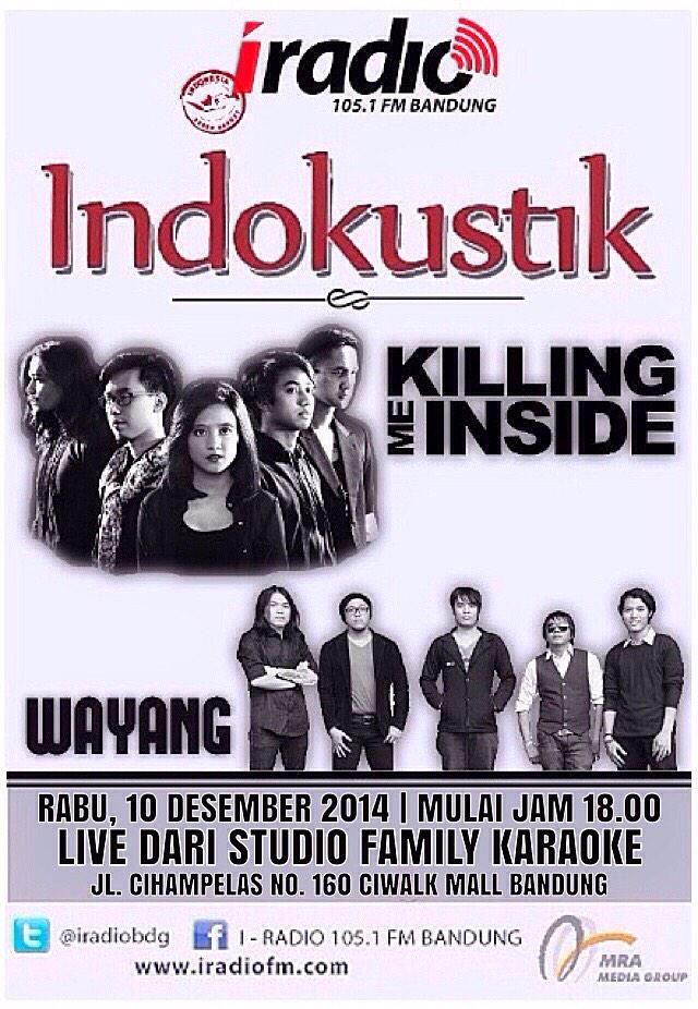 KilmsOfficial's tweet photo. Jam 19:00 live dari Family Karaoke Ciwalk @iradiobdg http://t.co/cCLykJbm5i