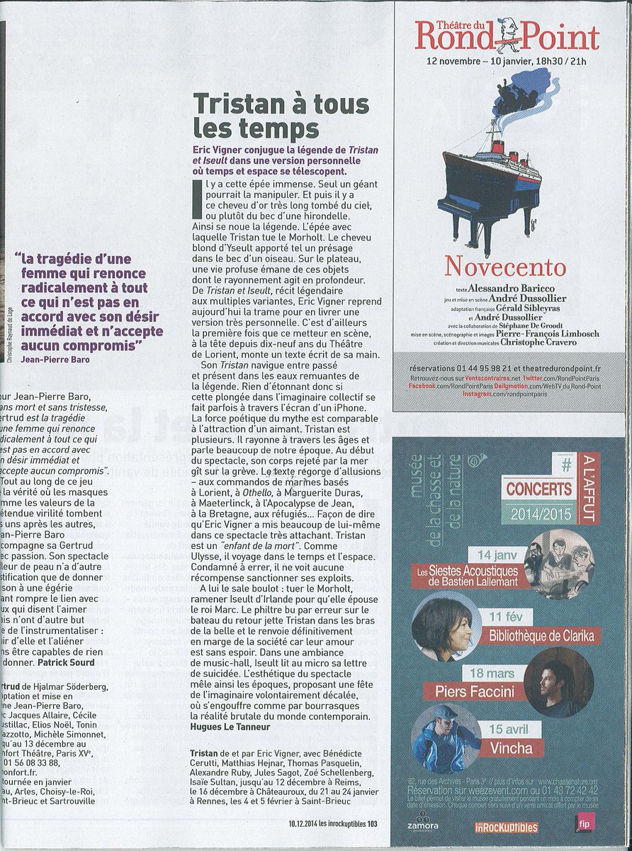 TheatreLorient's tweet photo. #Tristan #Vigner @Comediedereims @lesinrocks @DominiqueRacle jusque vendredi soir http://t.co/VfC7VTGBBZ
