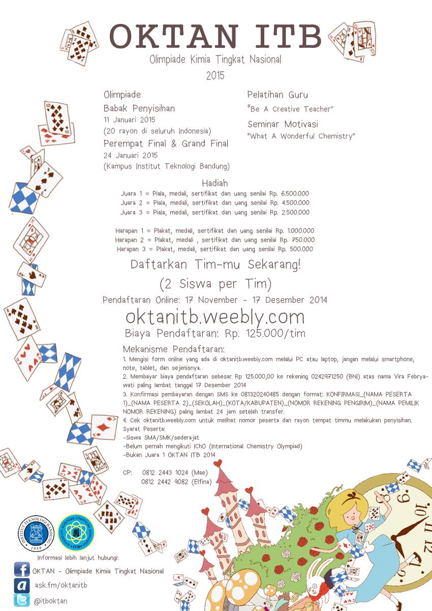 Hadiah total 15 juta bisa kamu dapetin sekaligus, dengan cek <a href="/itboktan/">OKTAN ITB 2026</a> #AyoDaftarOKTANITB2015