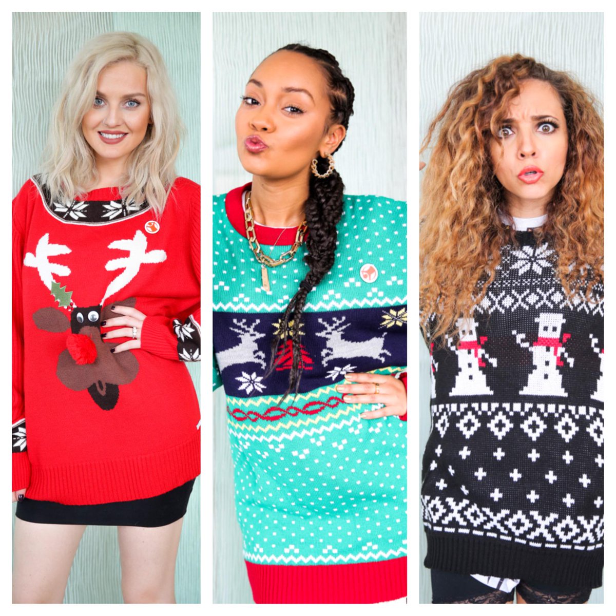 LittleMix's tweet image. #LittleMixStudioTips - at this time of year, Christmas jumpers are pretty necessary for every occasion! Mixers HQ x