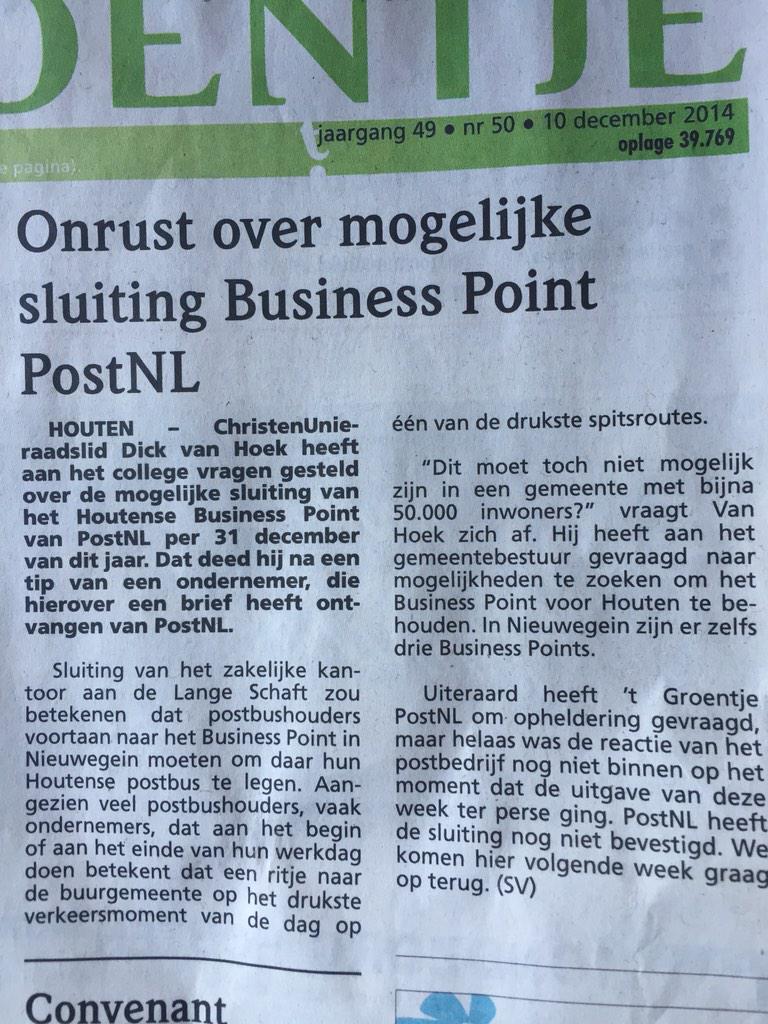 VDTHouten's tweet photo. Gelukkig denkt @gemHouten mee over Business Point #Houten. Dank,Dick van Hoek @christenunie. @PostNL_Zakelijk http://t.co/9YlfVzXiUA