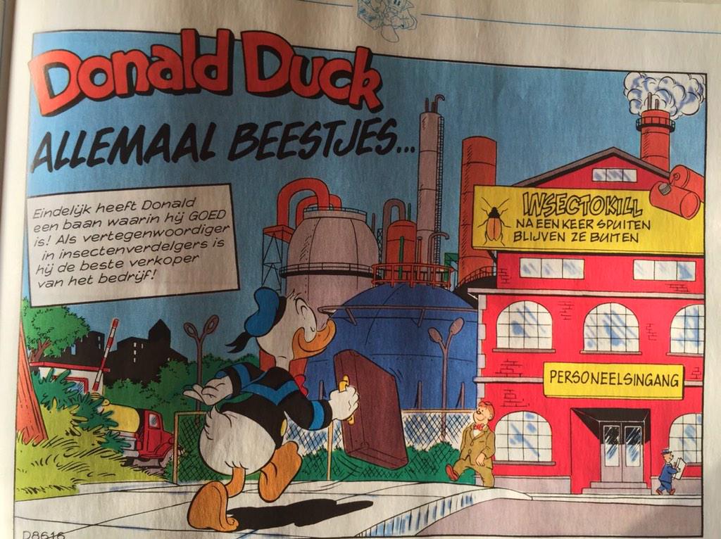 Onze bedrijfsnaam in de donald duck.