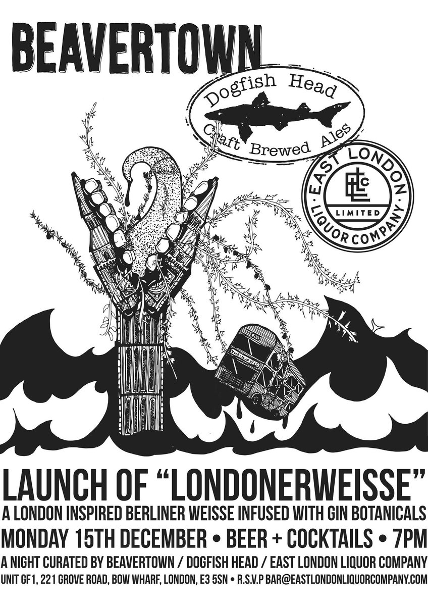 BeavertownBeer's tweet photo. Monday is the launch our our @dogfishbeer &amp; @DistillinginE3 collab, LONDONERWEISSE. Cocktails &amp; beer &amp; no excuses! http://t.co/aGbHkpYV4E