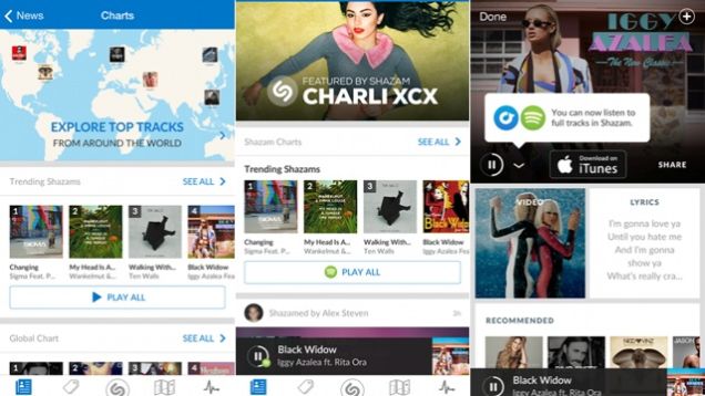 Gizmodo's tweet photo. Shazam now has a built-in music player powered by Spotify and Rdio: http://t.co/qGssCzKjbK http://t.co/jBzoTC92F5