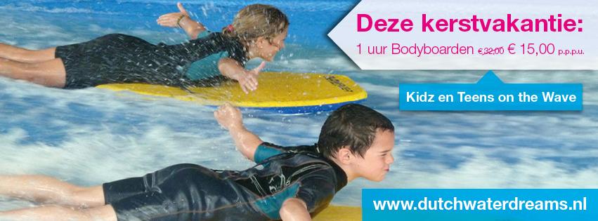 Iets sportiefs doen met de kinderen in de kerstvakantie? Van 20 december t/m 4 januari Kidz en Teens  on the Wave!