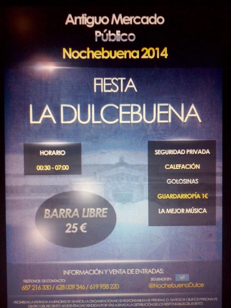 NochebuenaDulce's tweet photo. Aquí tenéis el cartel de la DULCEBUENA 2014, en un par de días estarán en la calle y entradas a la venta!! http://t.co/OXlVQw3vjb