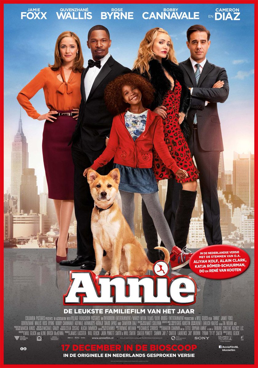 Op 17 december de feestelijke première van Annie bij Pathé Tuschinski. 

Retweet en maak kans op 4 vrijkaarten!