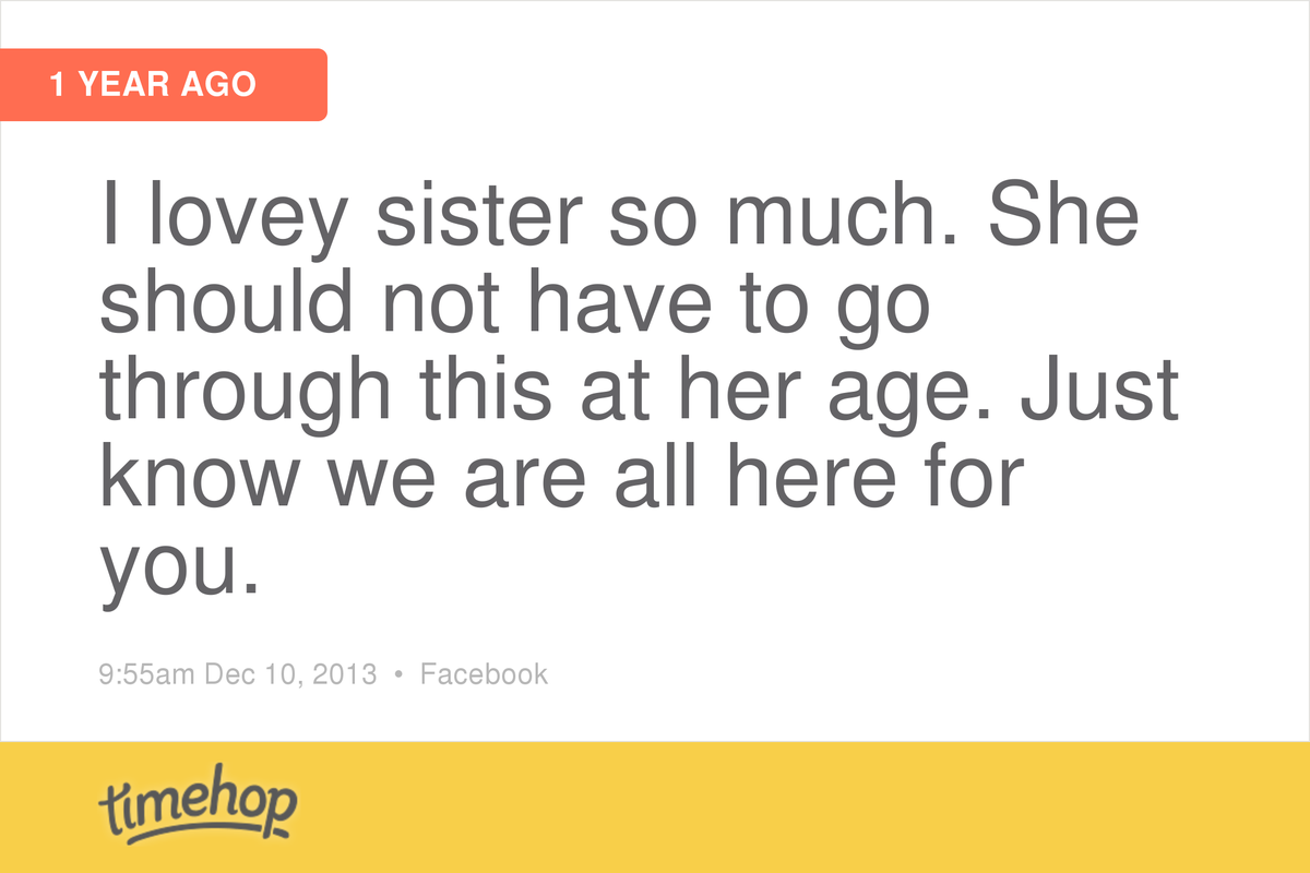 emmst24's tweet photo. I can't believe 1 year about sara had her surgery. http://t.co/A8BtoeIxAI http://t.co/oomkSjp0Z9