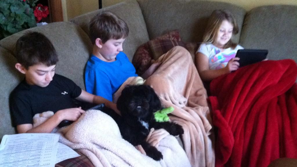 ELearning day--comfy on the couch!#WeLearnMG