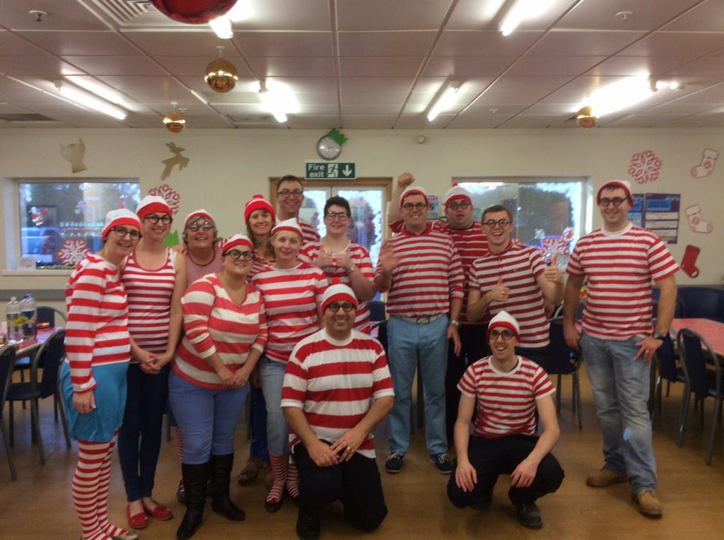 Where's wally? The colleague Xmas lunch in Tesco Clevedon.