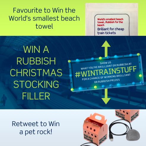 thetrainline's tweet photo. RT or Favourite to #Win something rubbish for your Christmas stocking! #WinTrainStuff T&C: http://t.co/1FbKchKzBK http://t.co/p2EXi8y8kc