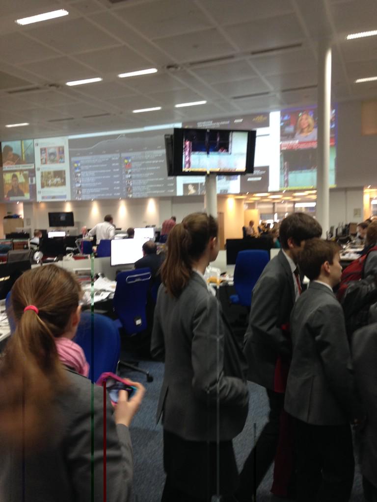 RADNORENGLISH's tweet photo. Students enjoying their visit to The Telegraph. http://t.co/HTYFdgCZss