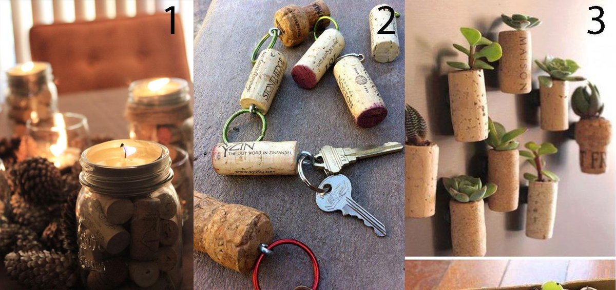 ¿Cuál de estas 3 opciones te gusta más para aprovechar el corcho de tu botella de vino?