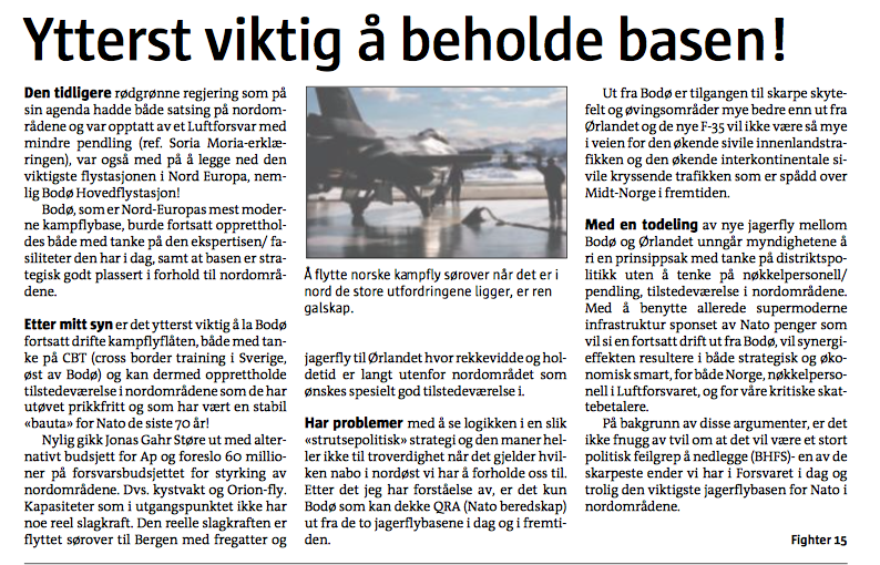 kampflybase's tweet image. Meget godt skrevet. Viktig med en base i nord
#hoyer @Forsvarsdep @Regjeringen #kampflybase #forsvaret #rullebane