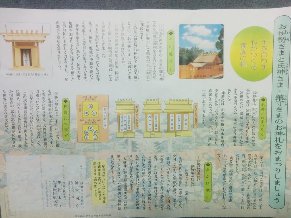 佐久好地 1神宮大麻 天照皇大神 2氏神御札 諏訪神社 3年神御札 大歳皇神 崇敬神社 4荒神様 竃神祭三柱 5屋敷神様 紙垂 しで 袋入り 僕んちは 1と2 かまどの神 の二つだけ 佐久好地 1神宮大麻 天照皇大神 2氏神御札 諏訪神社 3年神御札 大歳皇神 崇敬神社 4荒神様 竃神祭三柱 5屋敷神様 紙垂 しで 袋入り 僕んちは 1と2 かまどの神 の二つだけ