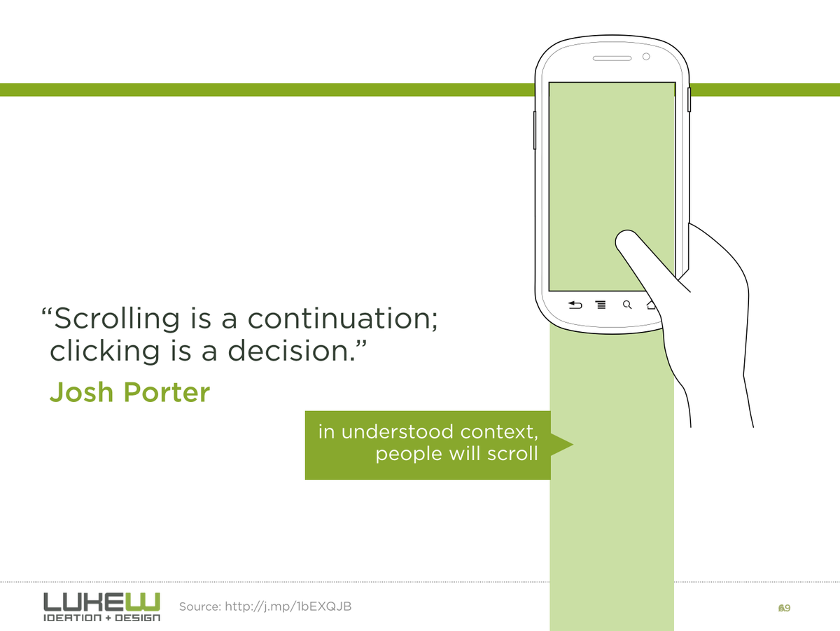 LukeW's tweet image. When people do scroll…