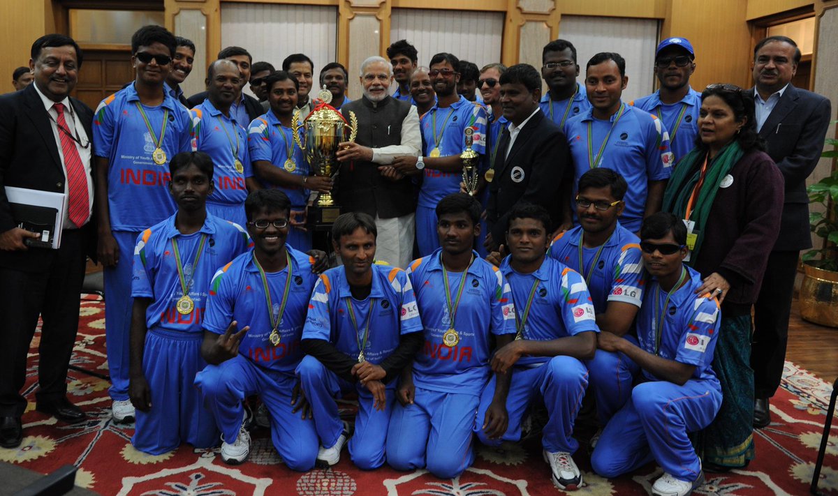 An evening that I will cherish! Met the Indian Team that won the Blind Cricket World Cup &amp; made India proud.