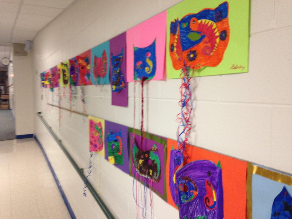 Pullman_Elem's tweet photo. Beautiful 4th grade masks. Thank you Mrs. Grover for leading our kiddos in such creative projects. #PullmanElemPride http://t.co/Y7wd27vq2T