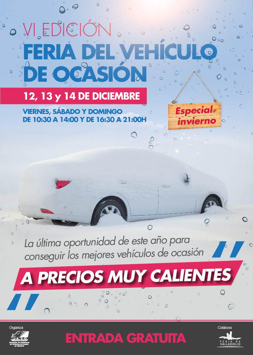 ¡¡6º EDICIÓN ESPECIAL DE INVIERNO DEL SALÓN DEL VEHÍCULO DE OCASIÓN este fin de semana en <a href="/feriavalladolid/">Feria de Valladolid</a> !!