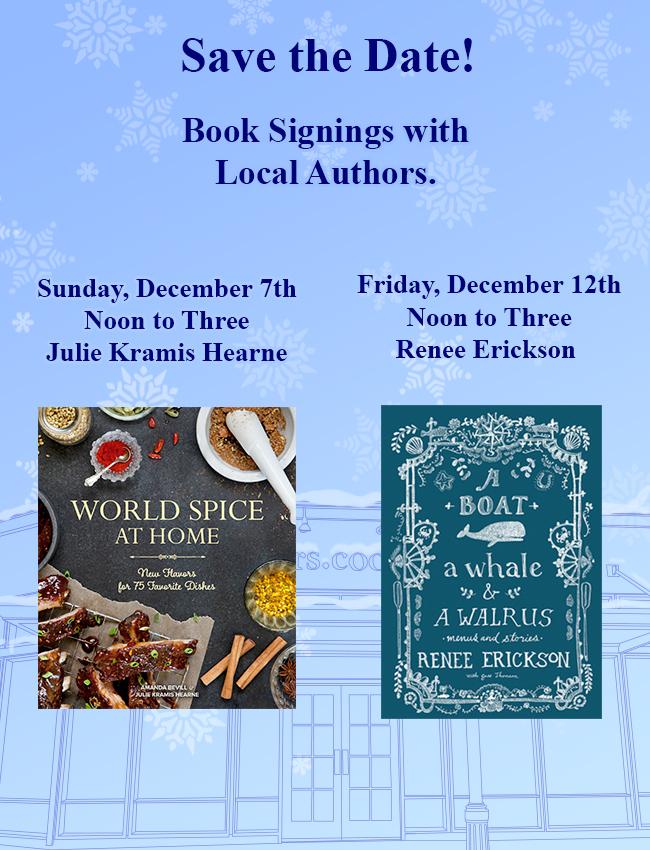 UVillage's tweet photo. 12/12 Local author/chef Renee Erickson @boatstreet will be @mrscooksinc to sign her book "A Boat, a Whale &amp; a Walrus" http://t.co/5It2nxXKQy