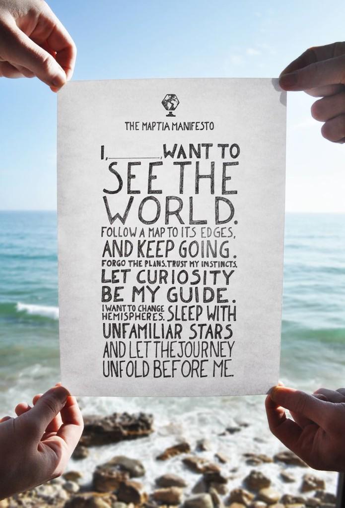 The #manifesto... Where will you go next? #travel #love #inspire