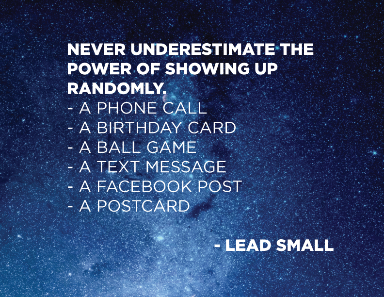 youthminmedia's tweet photo. Love this quote from @LeadSmall !  #leadsmall  #showuprandomly http://t.co/UM3Q5XyRsS