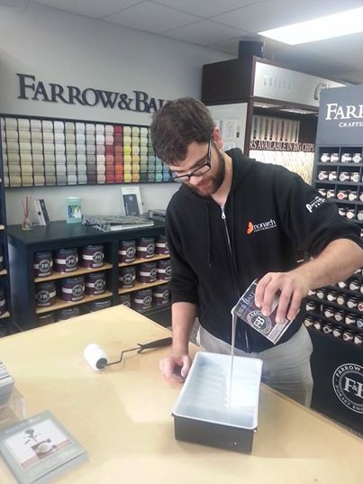 We are decorating the store today with @FarrowandBall #junctionTo #bloorwest #roncy #paint #design