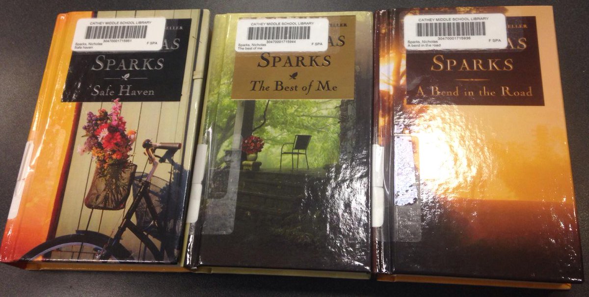 catheymslibrary's tweet photo. @NicholasSparks shiny new copies! #catheyreads http://t.co/aiBuviV1o1