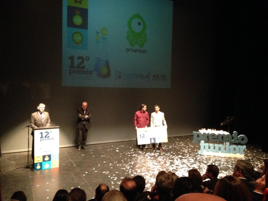 mserralvo's tweet photo. Gran gala #12PremioJunior @malagaimfe y @Málaga con @DiarioSUR Enhorabuena a @proenium #enprendedores http://t.co/darNnu9ury