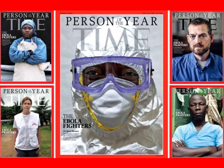 EricLMitchell's tweet image. .TIME named "ebola fighters" 2014's Person of the Year. View their profiles here: slidesha.re/138KtEo #TIMEP...
