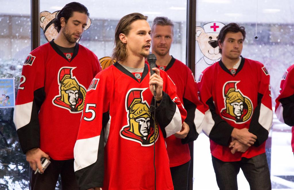 ErikKarlsson65's tweet photo. It's amazing to see how positive the attitude of the kids and families are at Cheo.Thank you to the kids and families http://t.co/lphwNyN3u2
