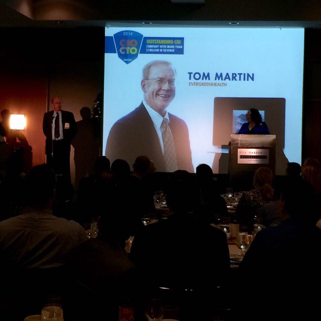 PSBJ's tweet photo. Congrats to Tom Martin of @EvergreenHosp, 2014 CIO|CTO award winner! #psbjcio http://t.co/9Qn3h6lxeR