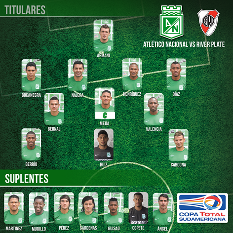 nacionaloficial's tweet photo. Los 11 titulares y emergentes que buscaran la otra mitad de la gloria. #MiNacionalenvivo #VamosporlaSudamericana http://t.co/ICAJ8iupRv