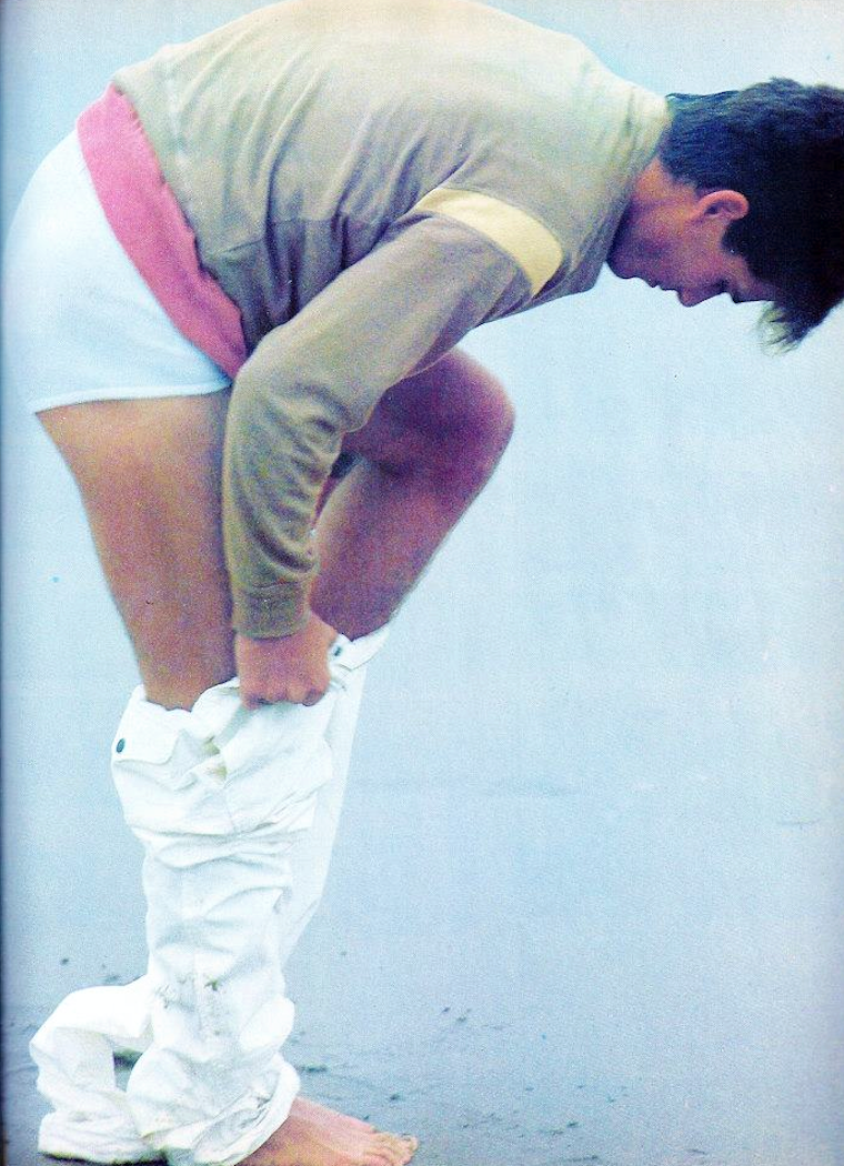 Michael "Jake Ryan" Schoeffling modeling his underwear in 1981; see more at the blog  