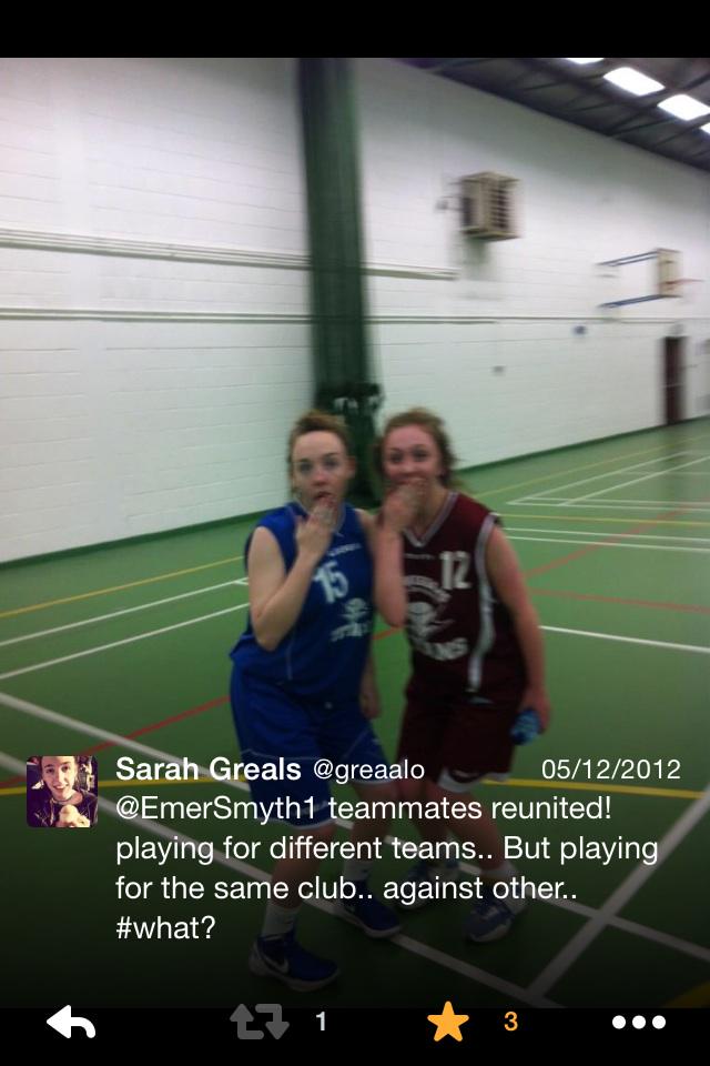 greaalo's tweet photo. @EmerSmyth1 reunited again.. On the same team. for a different club all together than when originally reunited #what http://t.co/YQfWwU860q