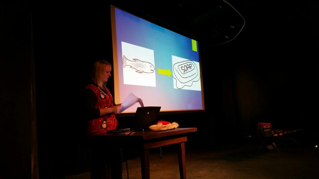 fripfropjer's tweet photo. Fish + soap = poison. Poison = norwegian delicacy.  #nerdniteduluth #nerdnite http://t.co/VMj4Vmn1f9