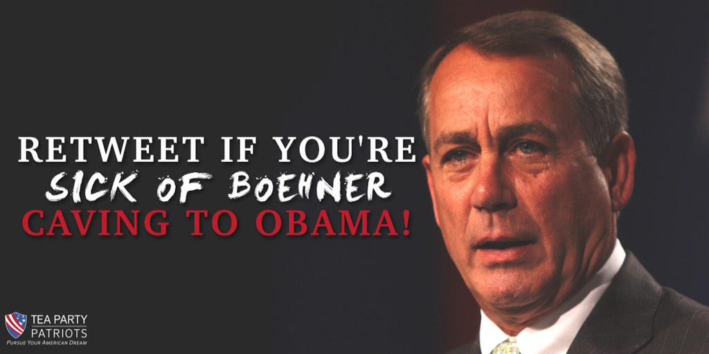 TPPatriots's tweet photo. Of course John Boehner and his cronies are caving to Obama on amnesty - despite their promises to stop it! http://t.co/G9EgQ7Edfd