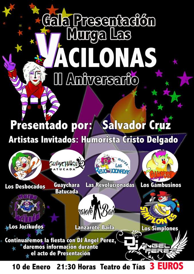 Gambusinos2001's tweet photo. Oficial Los Gambusinos estaremos en Lanzarote el 10 de enero en la presentación de @MurgaVacilonas . Suerte Chicas. http://t.co/VUi18X7ow4