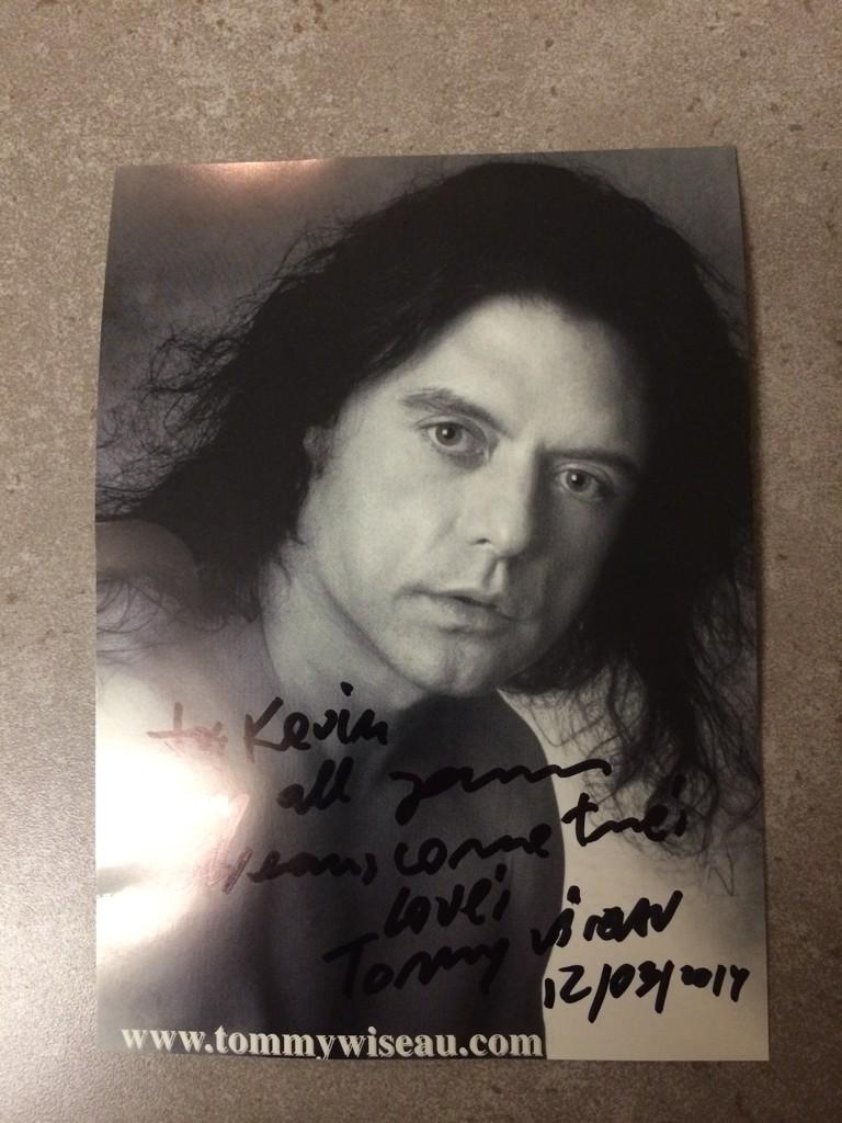 KevinFromWork's tweet image. If you buy underwear from @TommyWiseau then you may receive an autographed postcard in return. Thanks Tommy! #theroom