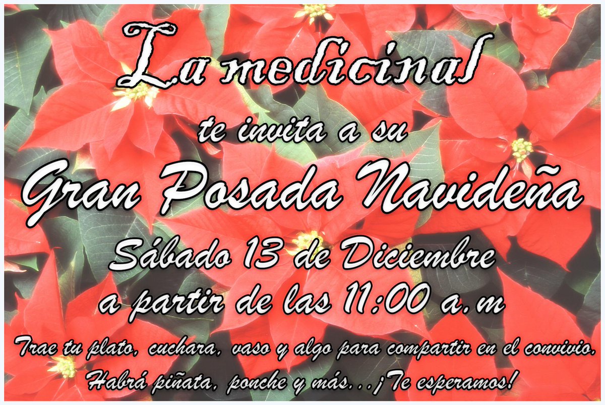 LaMedicinal's tweet photo. #Tlatelolco #posada #ponche #piñata #Tlate50años #LaMedicinal #plantasmedicinales #herbolaria ¡No faltes! http://t.co/2N9cZVLDeF