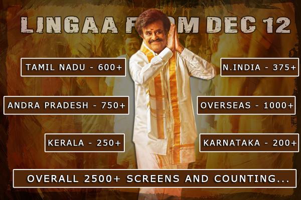 Kuben_Manickam's tweet photo. #Lingaa's Humongous Screen Count World-wide.. #LingaaDec12LetsBegin http://t.co/HGTiQ7mK3U"