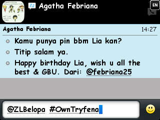 Lia_JuniorMCI's tweet photo. "@ZLBelopa: Ini kak @febriana25 titip salam & say #HBD11thNathalia ke @Lia_JuniorMCI :) Gbu.. #OwnTryfena http://t.co/NdLUq67o00"thanks kk:)