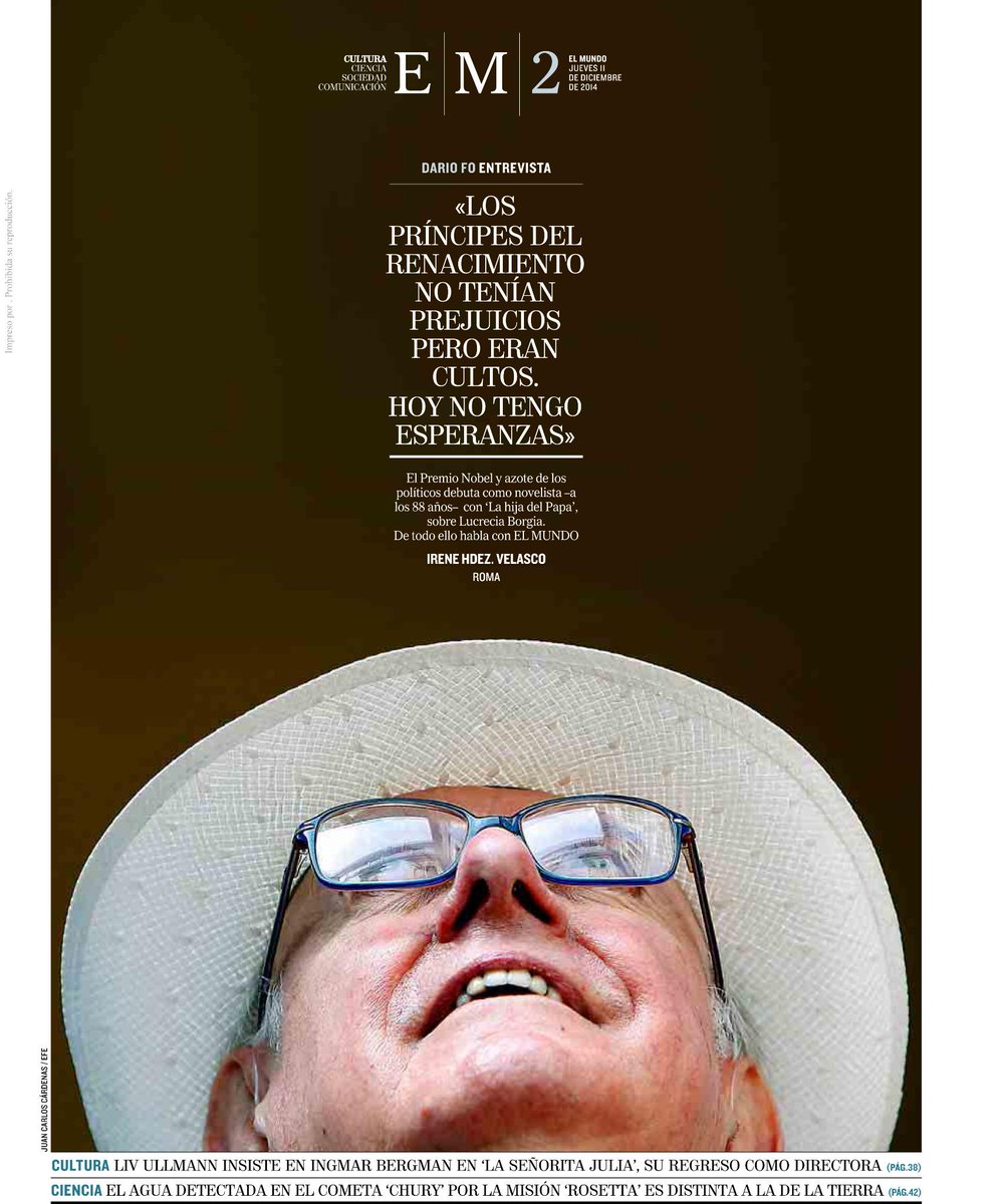 elmundoes's tweet photo. #LaPortada 'El desorden almuerza con la abundancia y cena con la pobreza' (Benjamin Franklin) http://t.co/OVoV6E1kS8