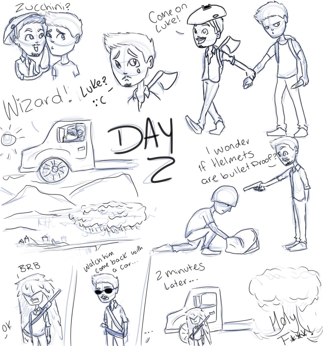KiwiDrawer's tweet image. Some quick sketches of @ProSyndicate playing some DayZ!!!
