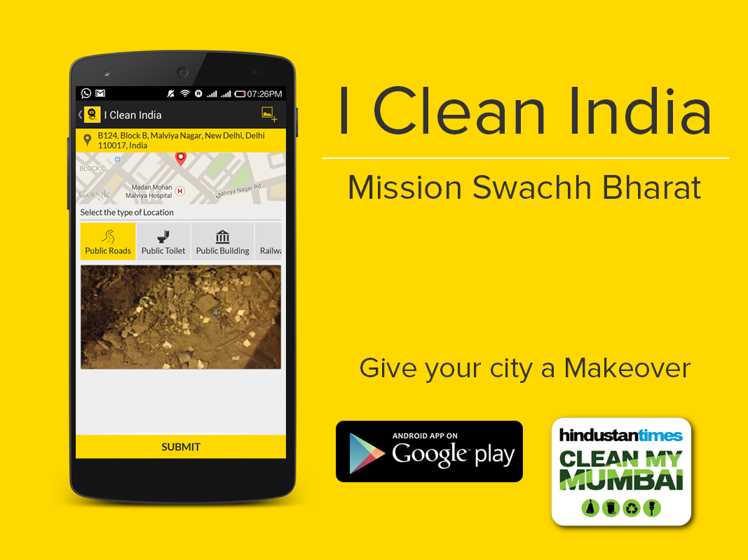 ICleanIndia's tweet photo. Download the ICleanIndia app &amp; do your bit in the #SwachhBharat Movement- http://t.co/UZ8ijXCzBU  #HTCleanMyMumbai http://t.co/PHf4XbmRDN