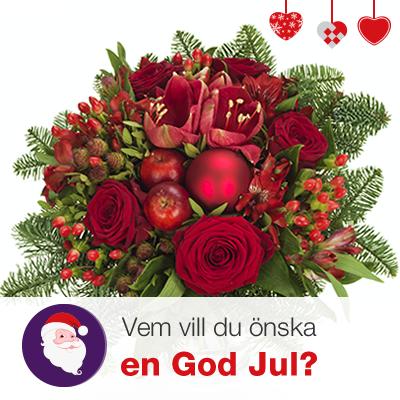 Veckans jultävling på facebook.com/euroflorist Vem vill du göra glad med ett fång julblommor?