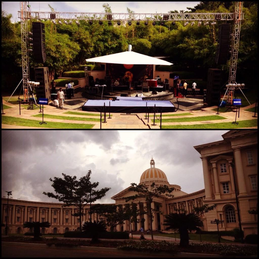 paponmusic's tweet photo. Sound check done at the Grand Infosys campus Mysore! What a campus!!! http://t.co/S6GtUmaa47