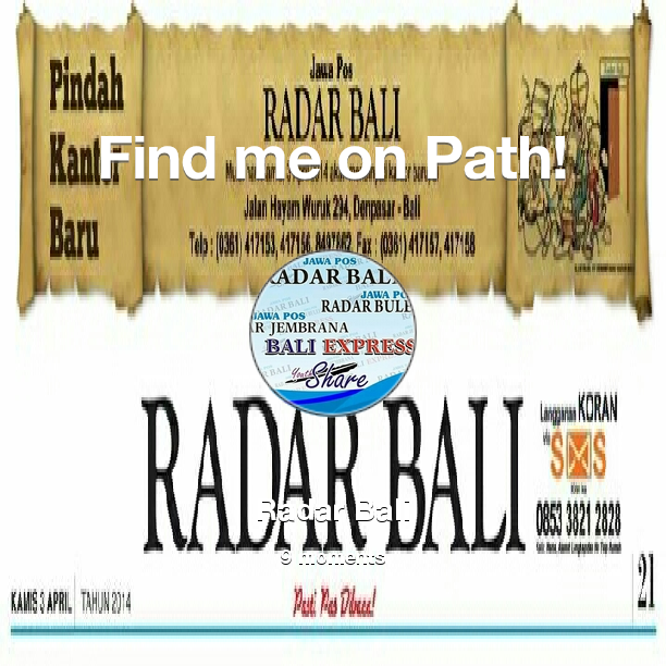 radar_bali's tweet photo. Find me on #Path now! Go to: http://t.co/QsFpGJoN3k! #thepersonalnetwork http://t.co/twAa4176lf